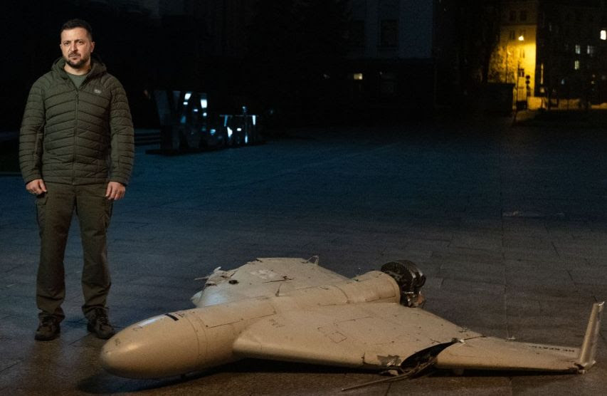 Zelenskyy with drone.