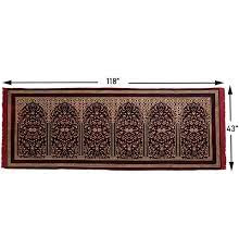 Long 6 Person Islamic Prayer Rug - Traditional Floral Red