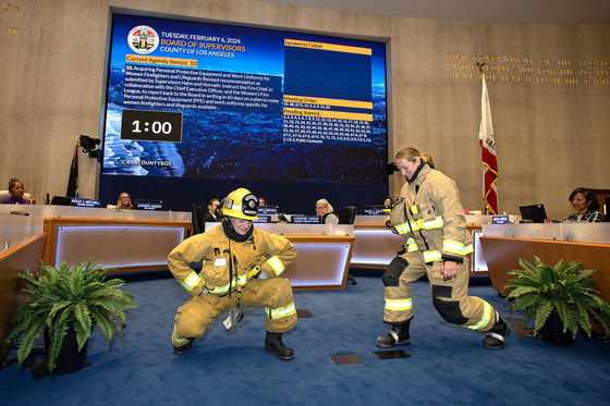 LA County Fire Fighters Emily Fuller and Siene 
