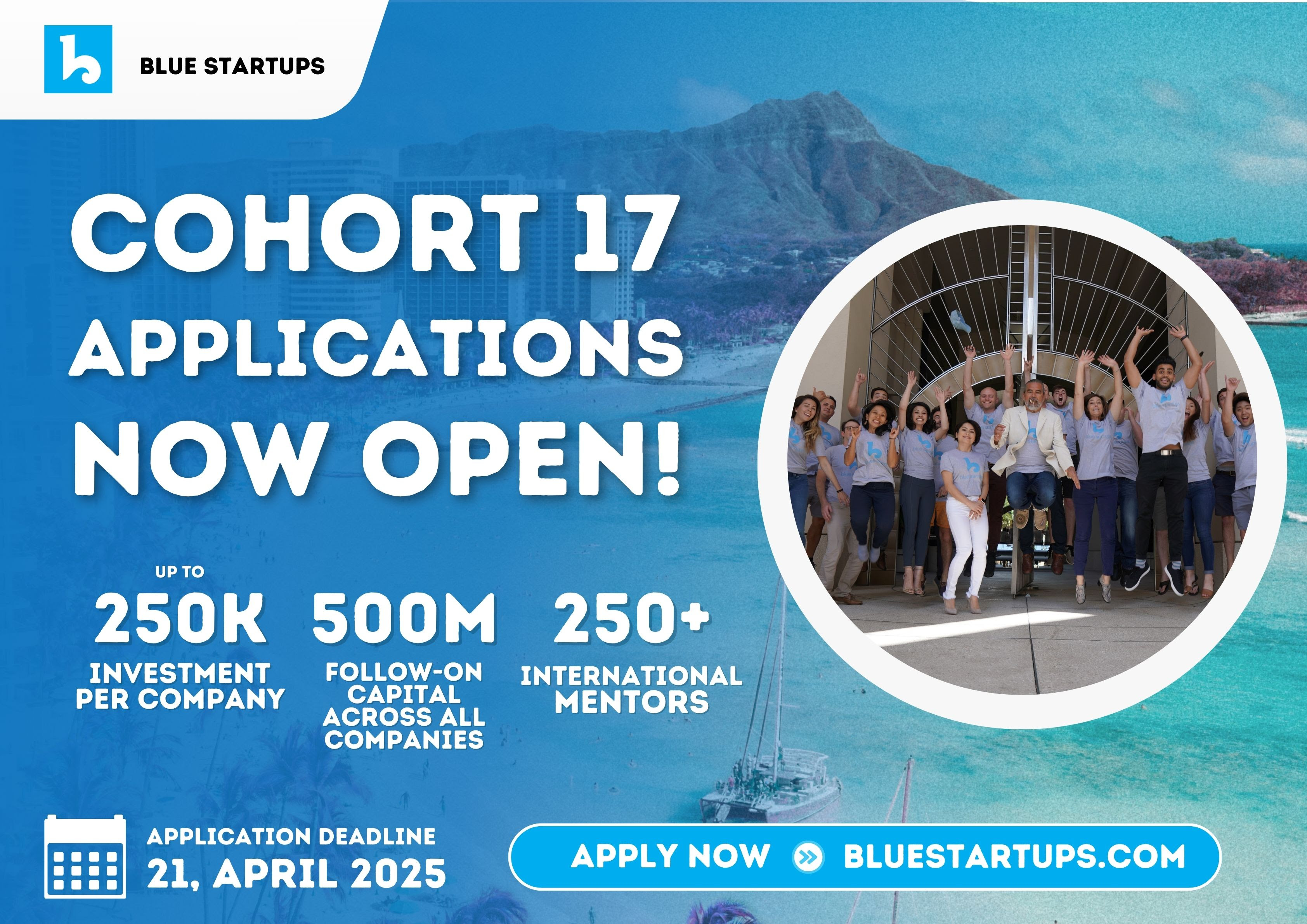 Applications Now Open for Blue Startups Cohort 17!