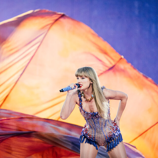 Taylor Swift during a concert performance.