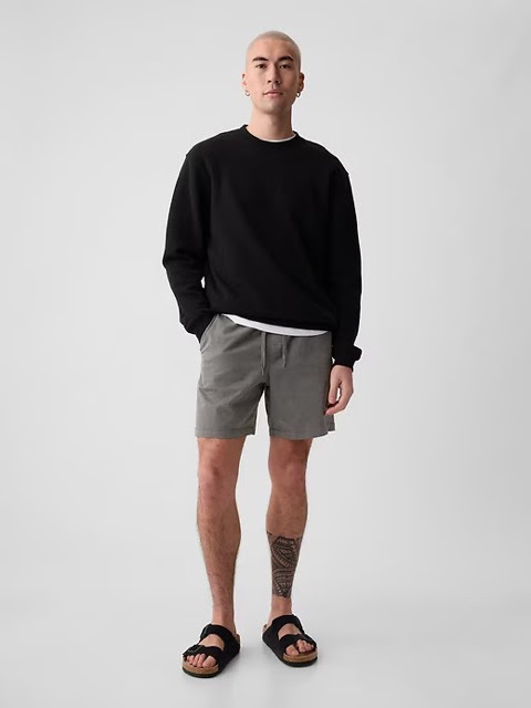 gray pull on shorts