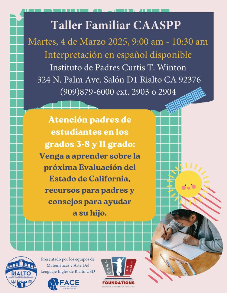 CAASPP Family Workshop Flyer Spanish