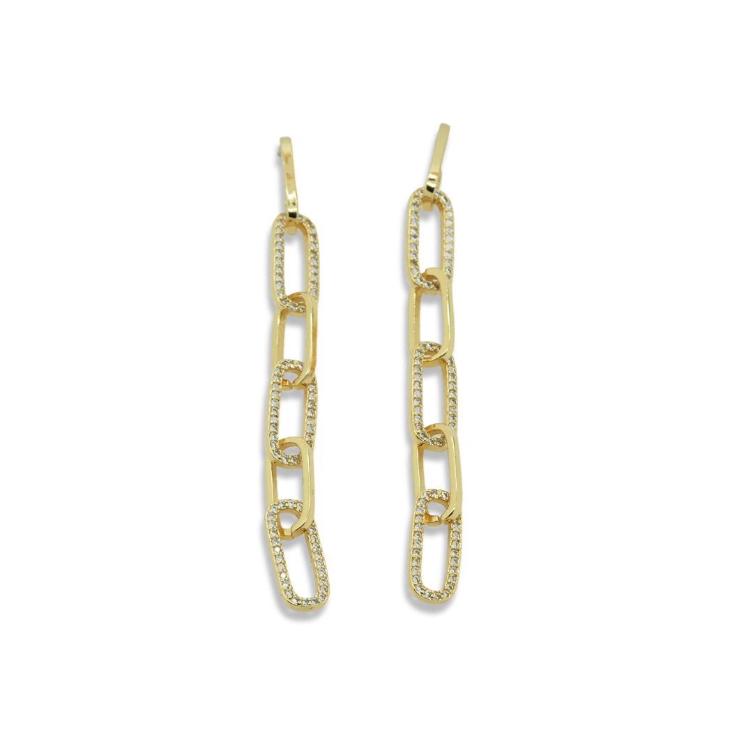 Image of Long Crystal Link Earrings