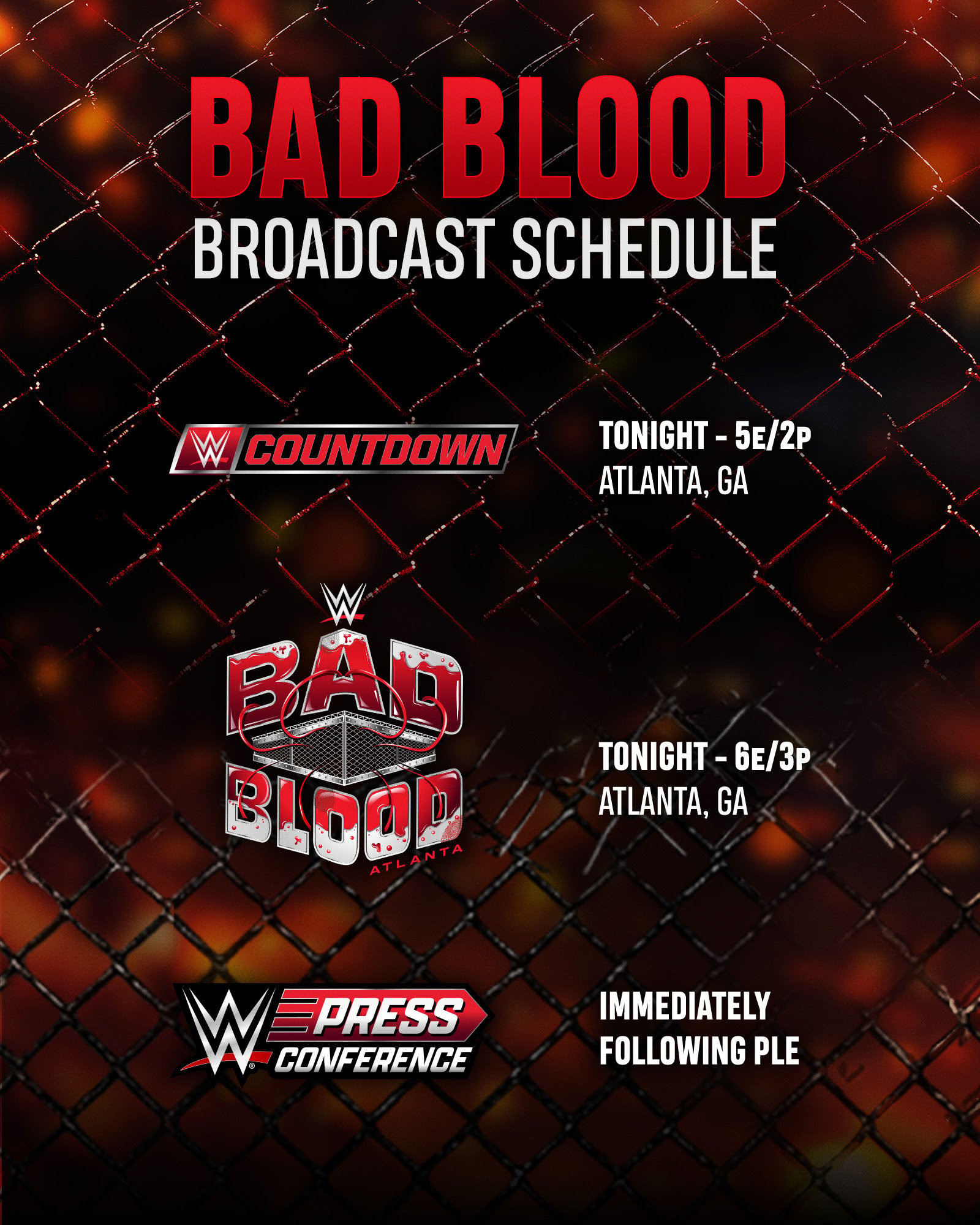 WWE Universe: Your Bad Blood Broadcast Schedule streaming LIVE on Peacock has arrived! Original