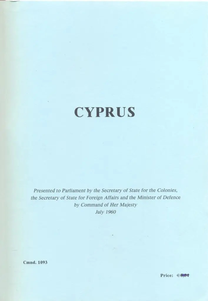 1960 ylnda ngiltere, Trkiye ve Yunanistan'n garantrlnde hazrlanan Kbrs Cumhuriyeti Anayasa's