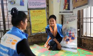 Sesión de información y sensibilización en Teknaf, Cox's Bazar, Bangladesh.