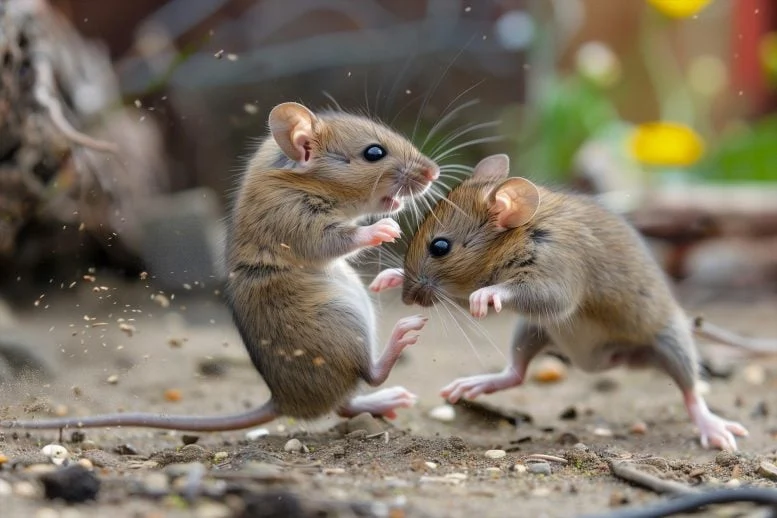 Mice Fighting Concept