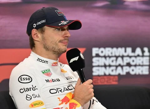 Red Bull's Max Verstappen during a post race press conference