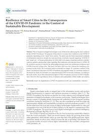 PDF) Resilience of Smart Cities to the Consequences of the COVID-19 Pandemic in the Context of Sustainable Development