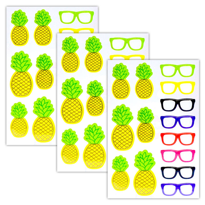 Image of Pineapples & Sunglasses Epoxy Stickers (3 Packs)