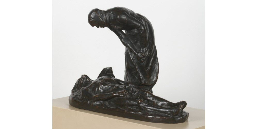 Constantin Meunier (1831-1905), Le Grisou. Femme retrouvant son fils parmi les morts, 1889, bronze, 26.9 x 38.7 x 19.3 cm © Musées royaux des Beaux-Arts de Belgique, Bruxelles/photo : J. Geleyns - Art Photography  Photo ER /J. Geleyns-Art Photography