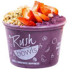 rush smoothie bowl with granola and fruit