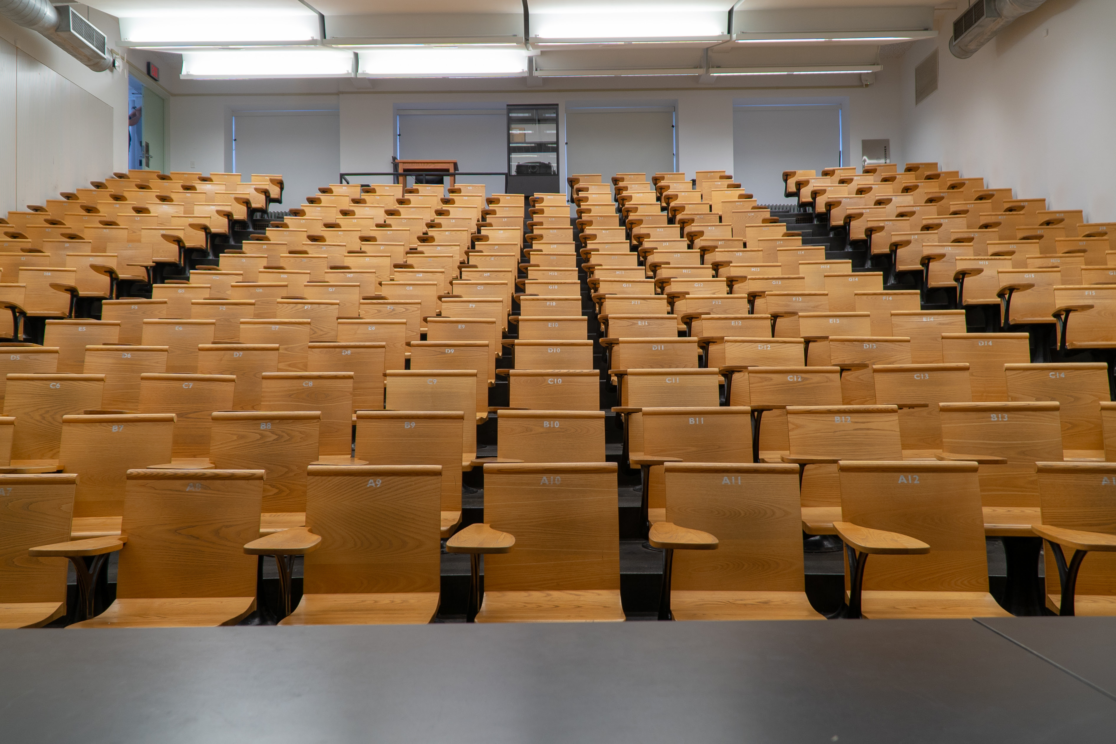 Photo of an empty Columbia classroom