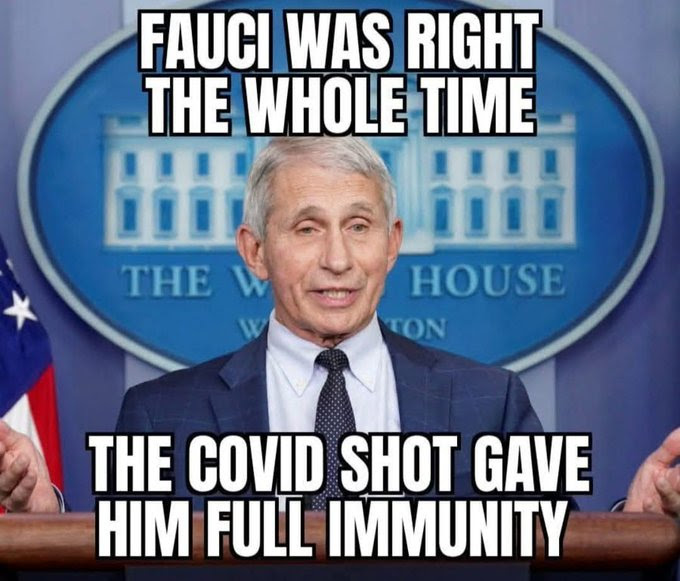 Meme about how Fauci got pardoned.