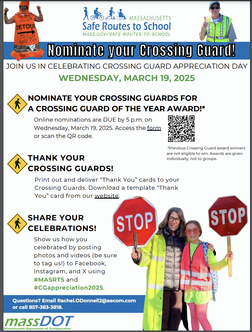 Nomination form for celebrating crossing guards