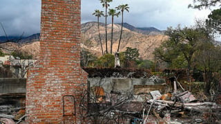 Chimney at burned house