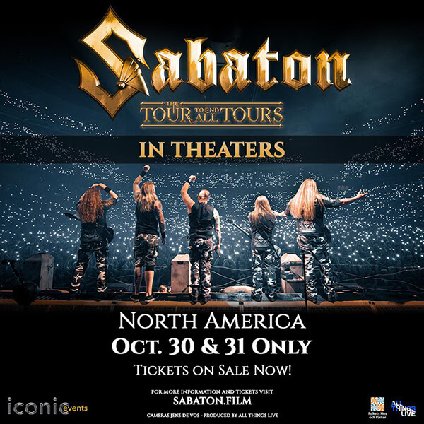 Sabaton's concert film is coming to North America for 2 nights ONLY!