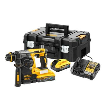 Image of DEWALT DCH273H2T 18V XR Powerstack Brushless SDS-Plus Hammer Drill, 24mm, 2 x 5.0Ah Batteries