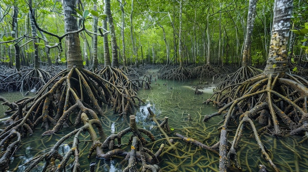 Mangrove Forest with Intricate Root System