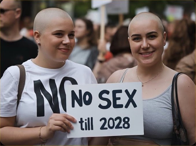 Shaved head women.