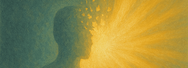 Header image: illustration of person being enveloped in spiritual awareness