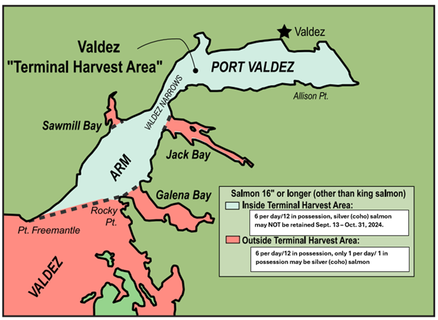 Valdez Terminal Harvest Area Coho Salmon Sport Fishery Closed