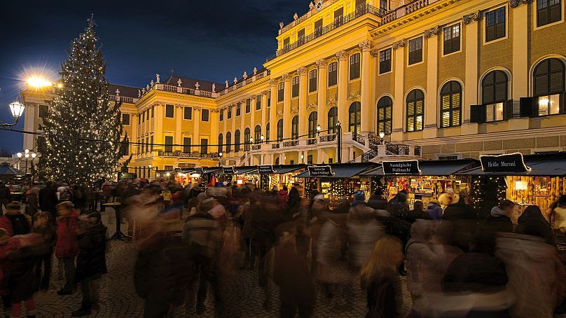 El mercado de arte y Navidad en Schönbrunn Palace