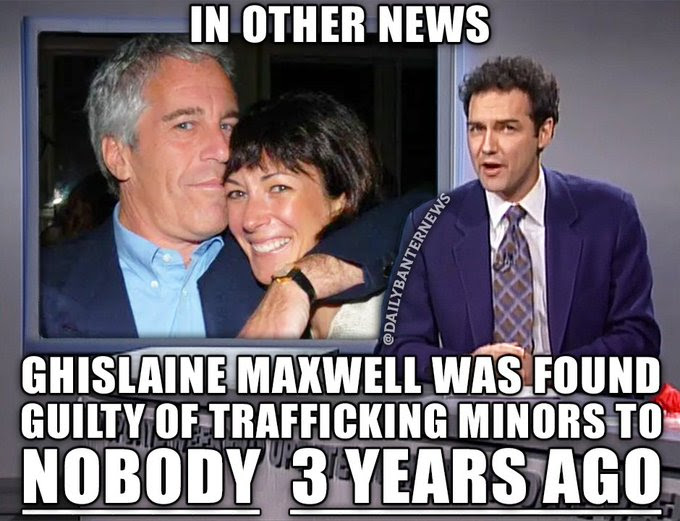 Meme about Maxwell being in jail for nothing.