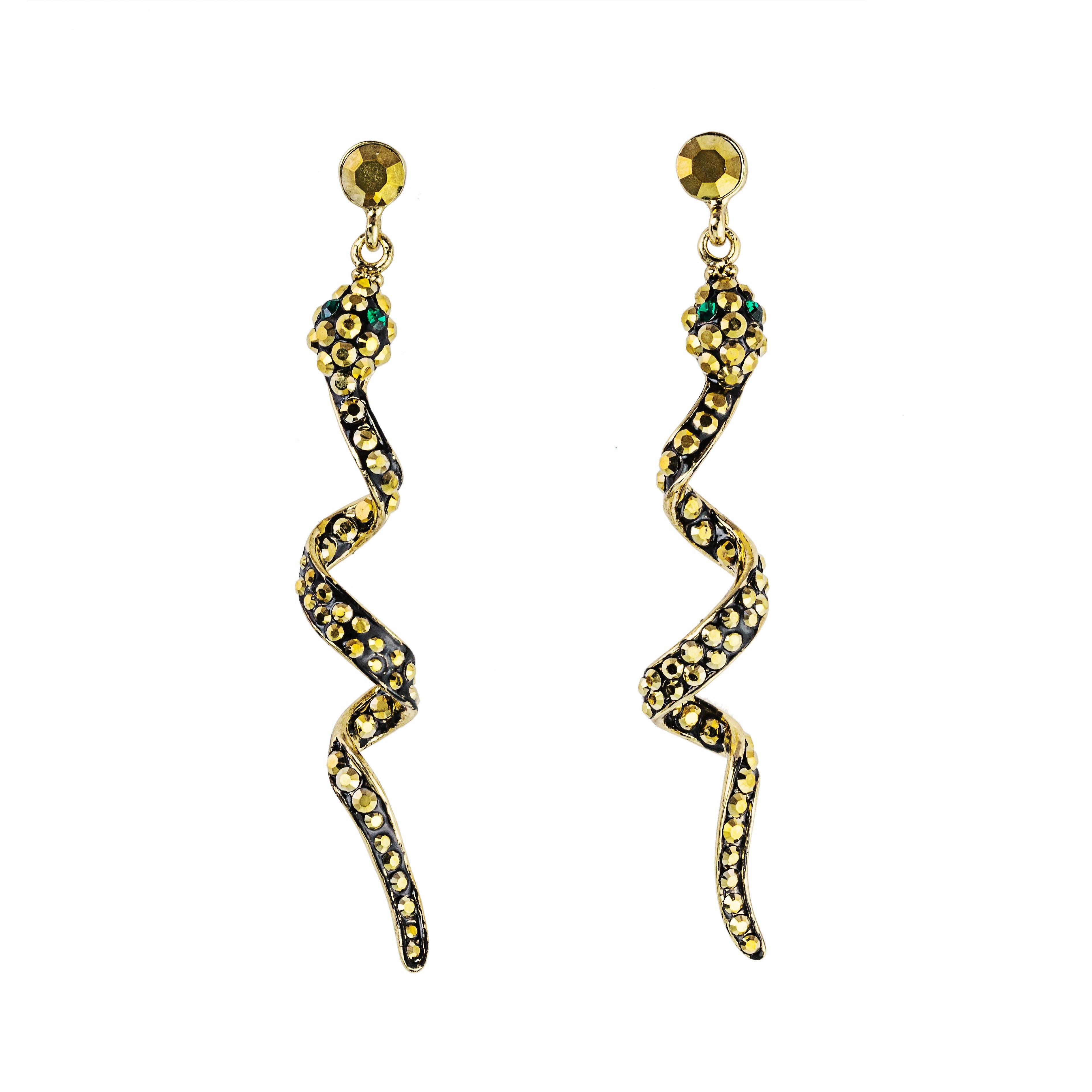 Image of Crystal Snake Drop Earrings