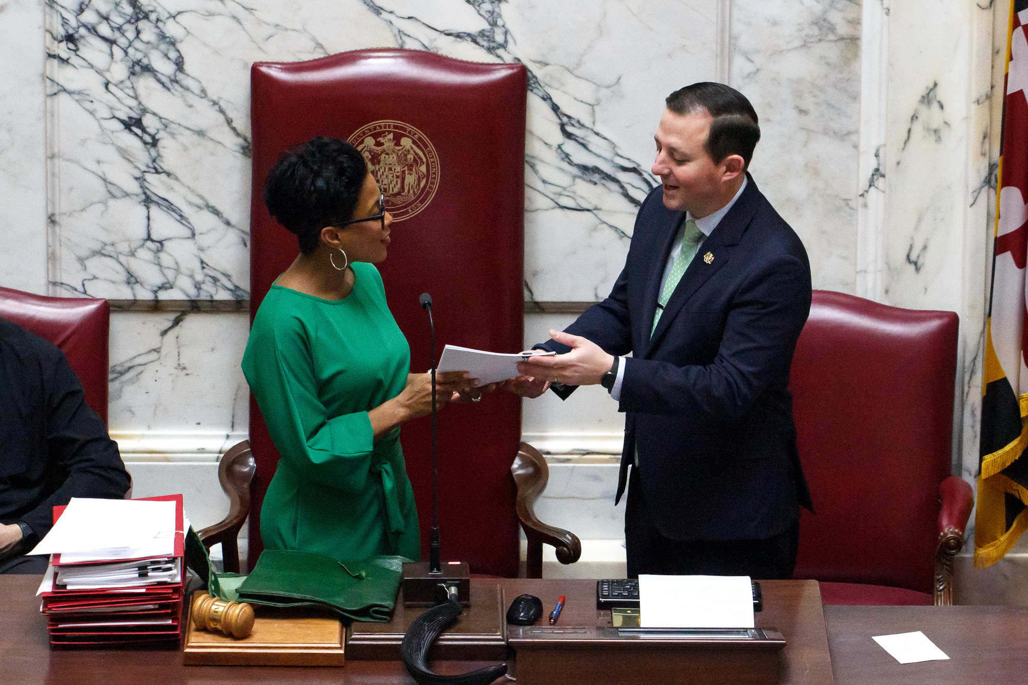 Secretary of Appointments Tisha Edwards delivered the appointments to the Maryland Senate