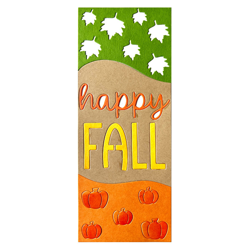 Image of Happy Fall Slimline Tri-Background Die