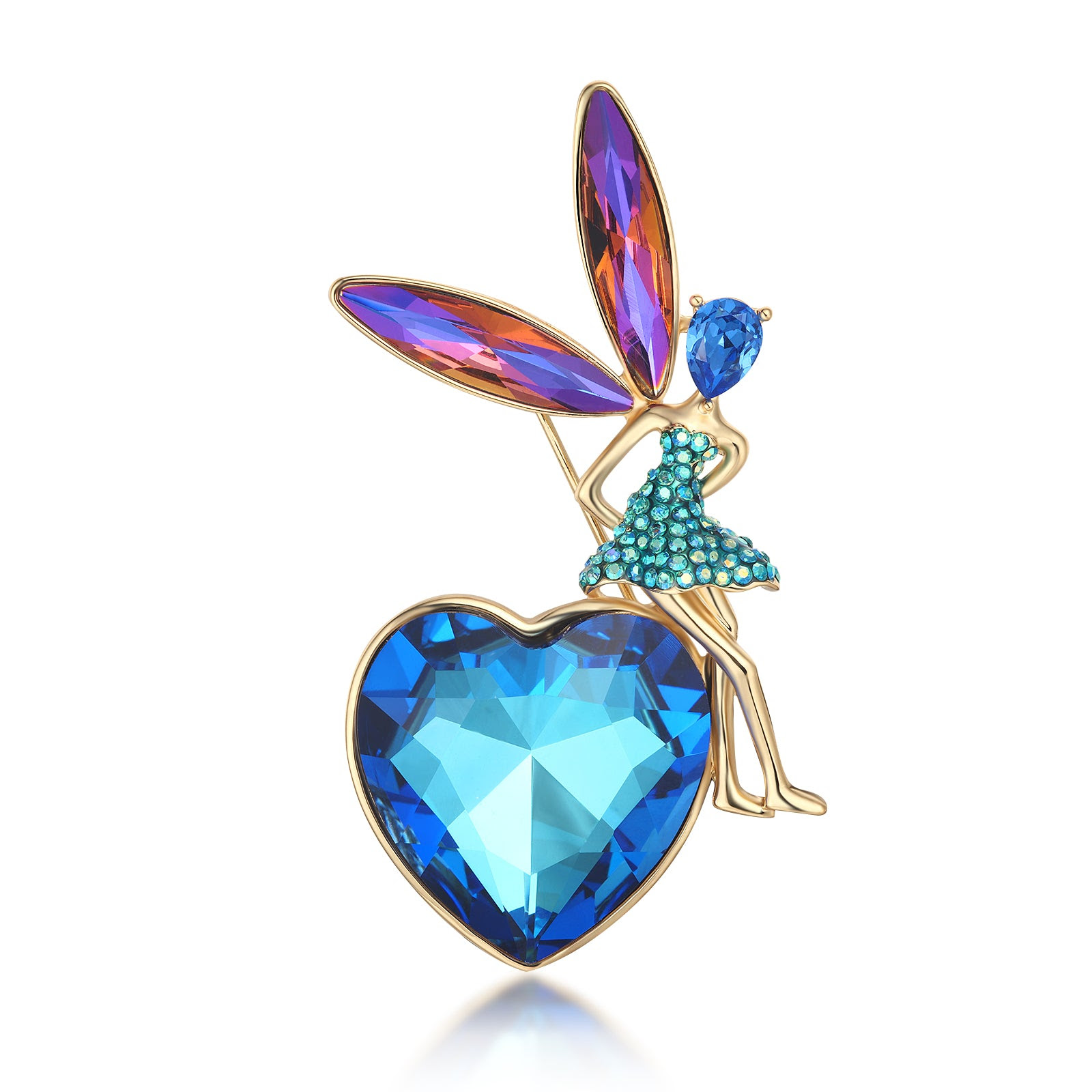 Image of Love Heart Fairy Brooch