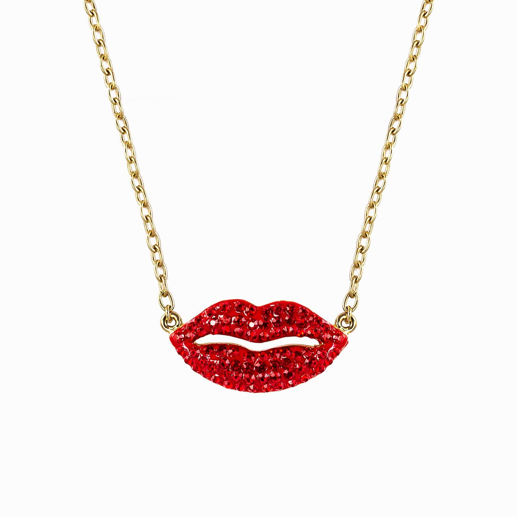 Image of Small Crystal Lips Pendant