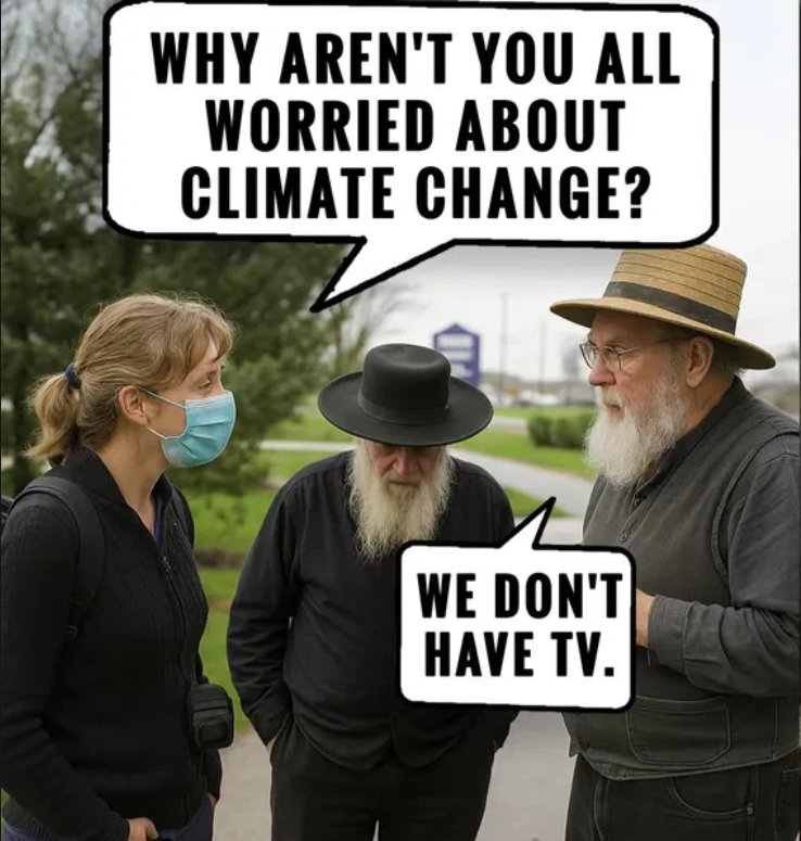 Meme showing Amish.