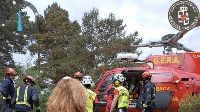  Rescatada una senderista de 52 años en helicóptero en una zona de difícil acceso en Canencia