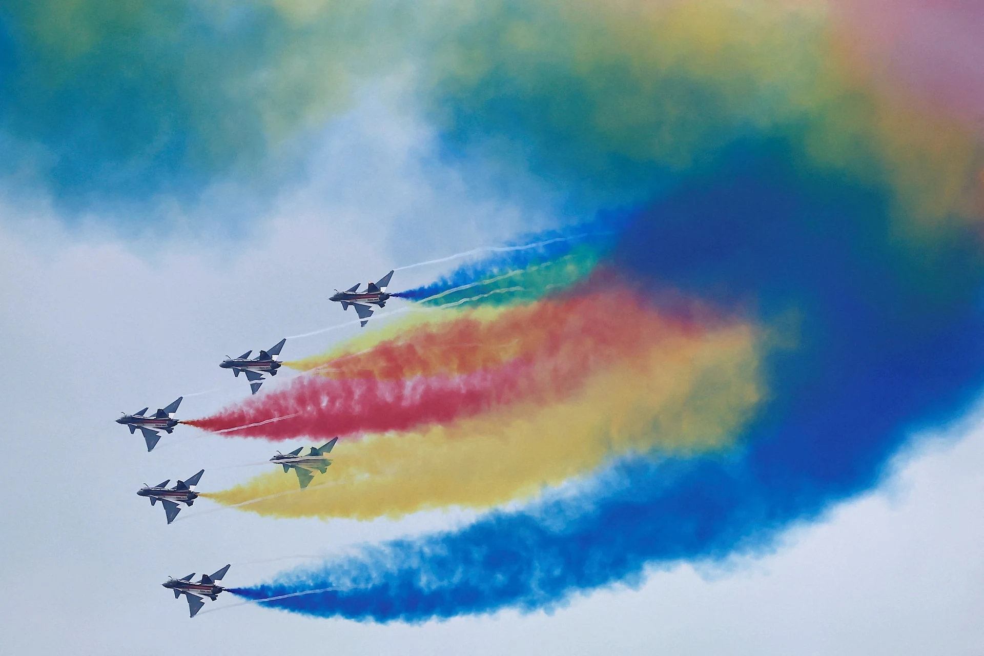 An aerobatic team performs in Zhuhai, China.