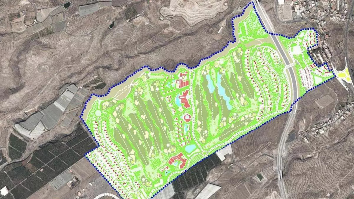 Plano del proyecto turístico del campo de golf de Hoya Grande, en Adeje (Tenerife)