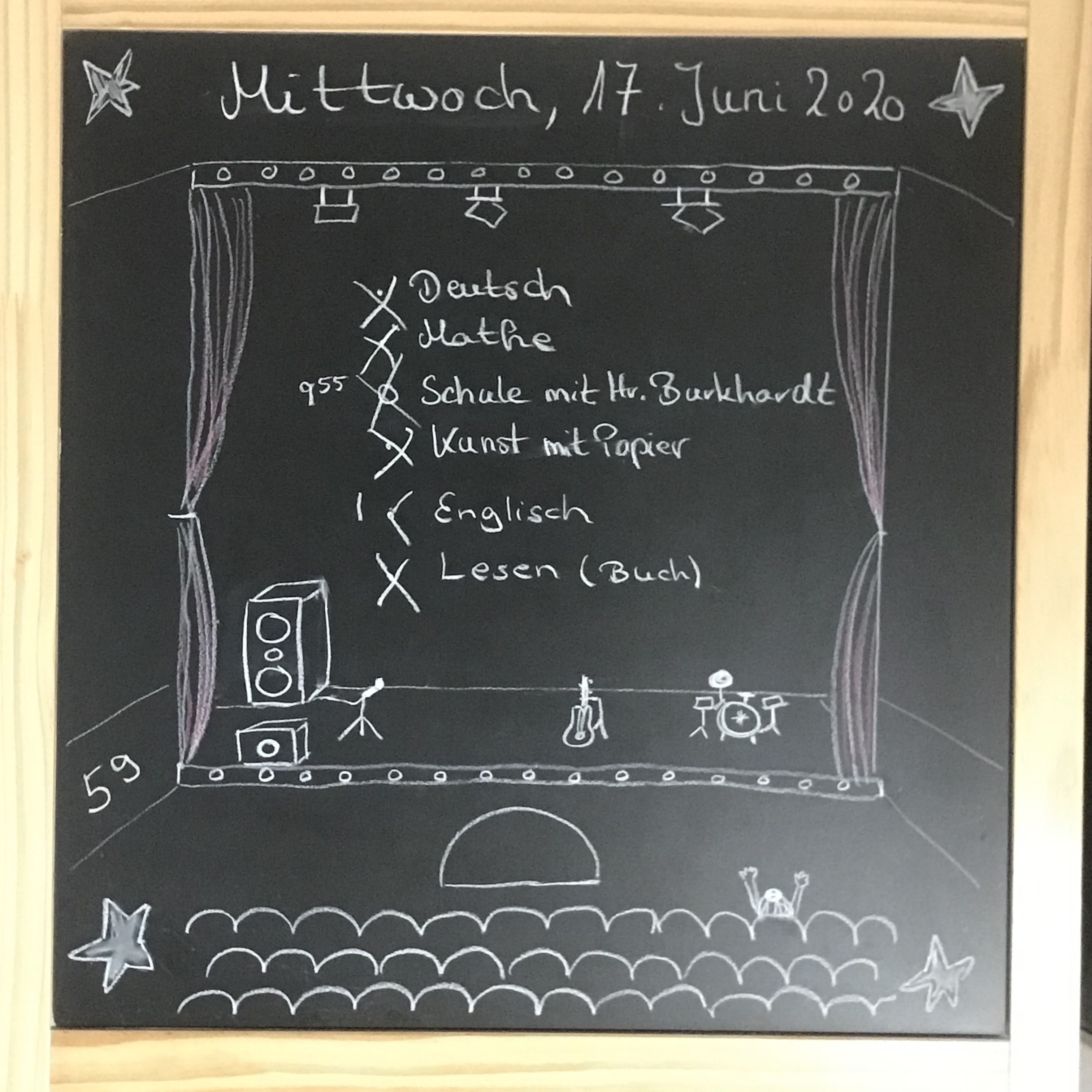 Image of a chalkboard Bullet Journal for kids