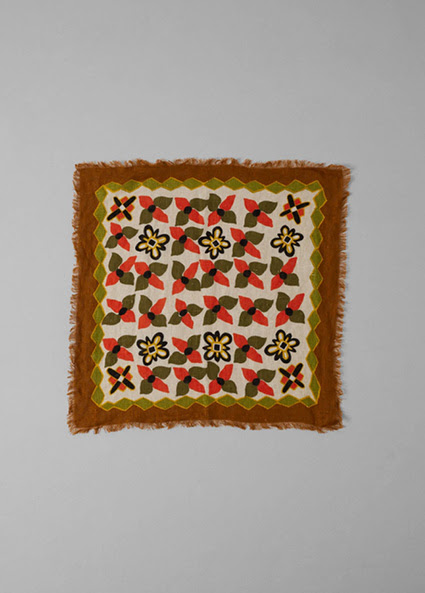 Folk Floral Print Linen Bandana