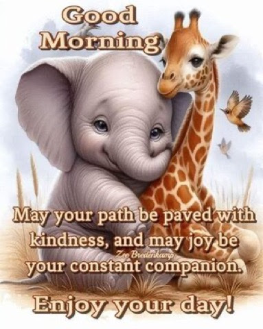 Giraffe-Elephant-Good-Morning