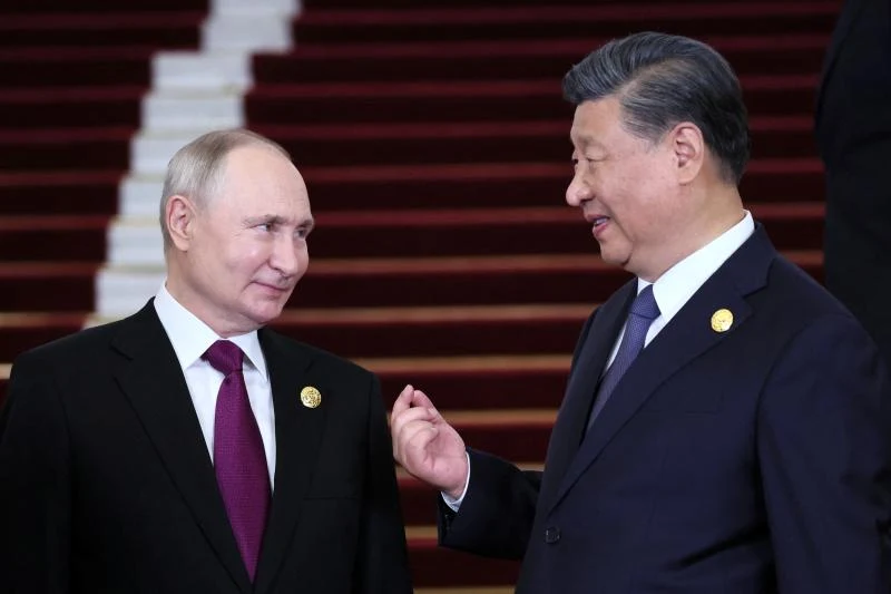 Russian President Vladimir Putin and Chinese President Xi Jinping in Beijing, October 2023