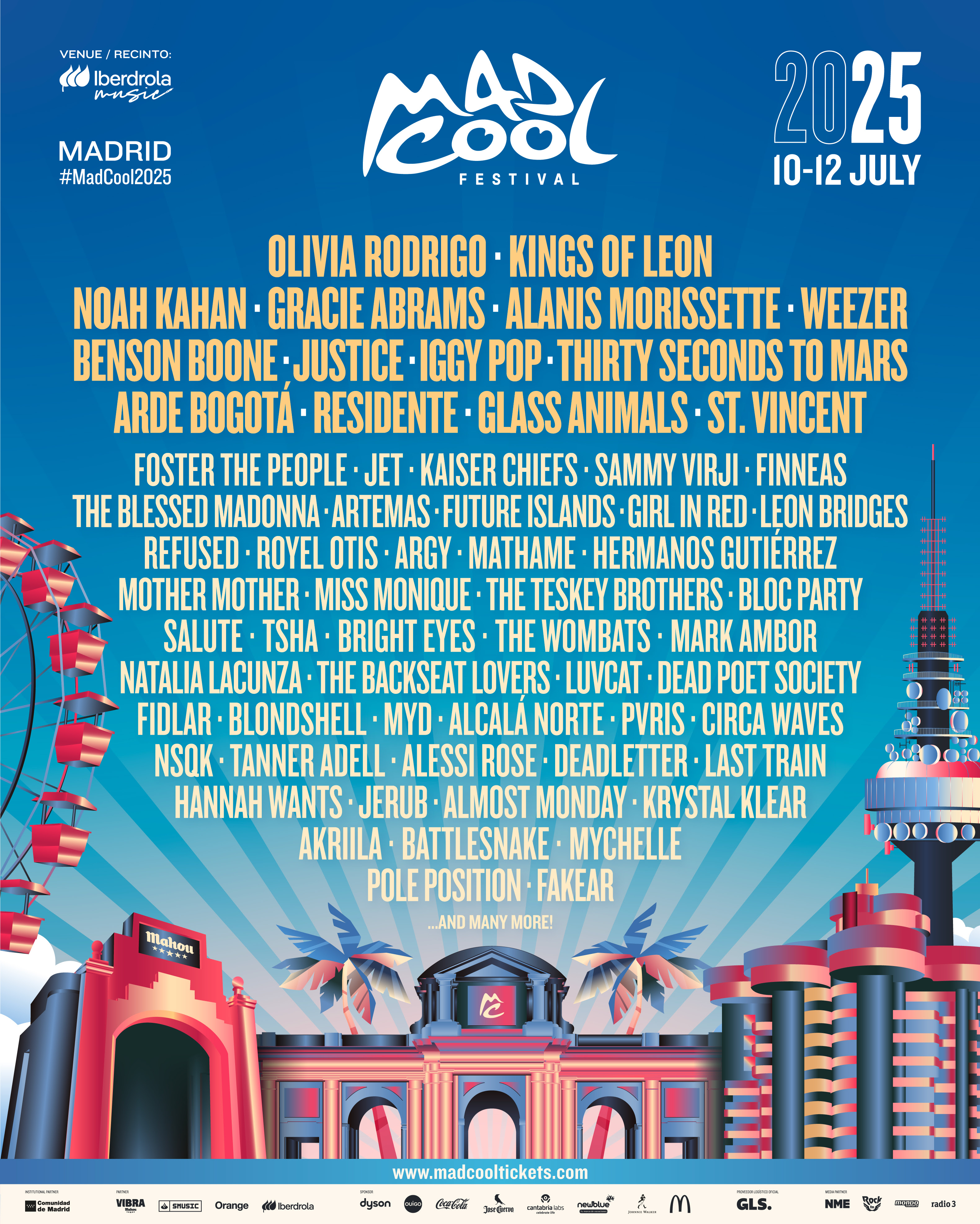 Mad Cool Festival announces Olivia Rodrigo, Iggy Pop, Weezer, Gracie ...