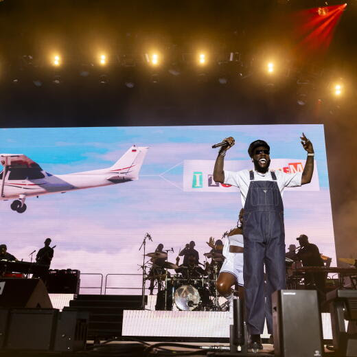 epa11493265 Nigerian singer Burna Boy (Damini Ebunoluwa Ogulu) performs on the main stage during the 46th Paleo Festival in Nyon, Switzerland, 23 July 2024. The Paleo is an open-air music festival running from 23 to 28 July. More than 250,000 visitors are expected during the festival. EPA/SALVATORE DI NOLFI EDITORIAL USE ONLY EDITORIAL USE ONLY