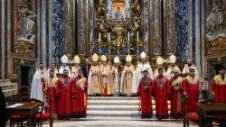 Un momenrto della Divina liturgia in rito armena nella cappella della Salus Populi Romani