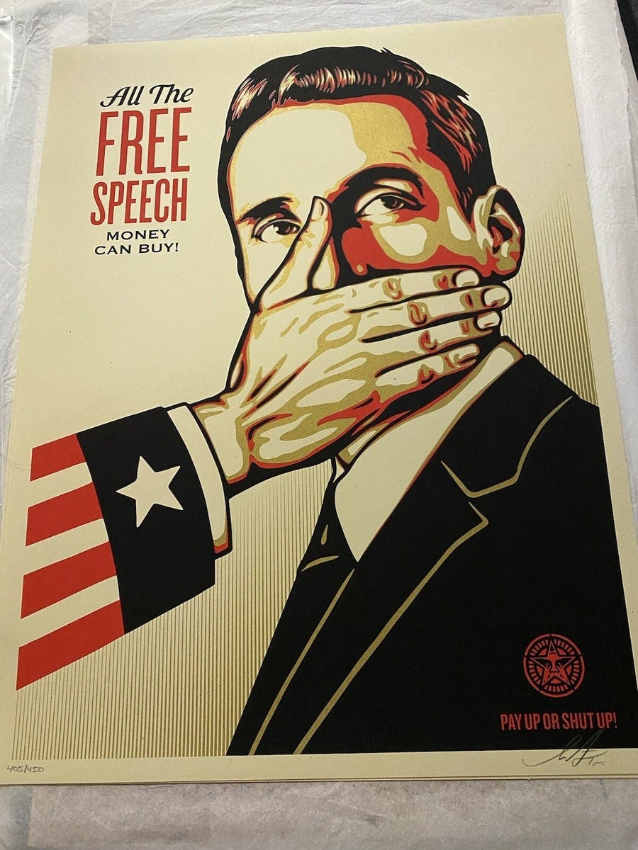 2015 SHEPARD FAIREY Obey Giant ALL THE FREE SPEECH Print 405/450 | eBay