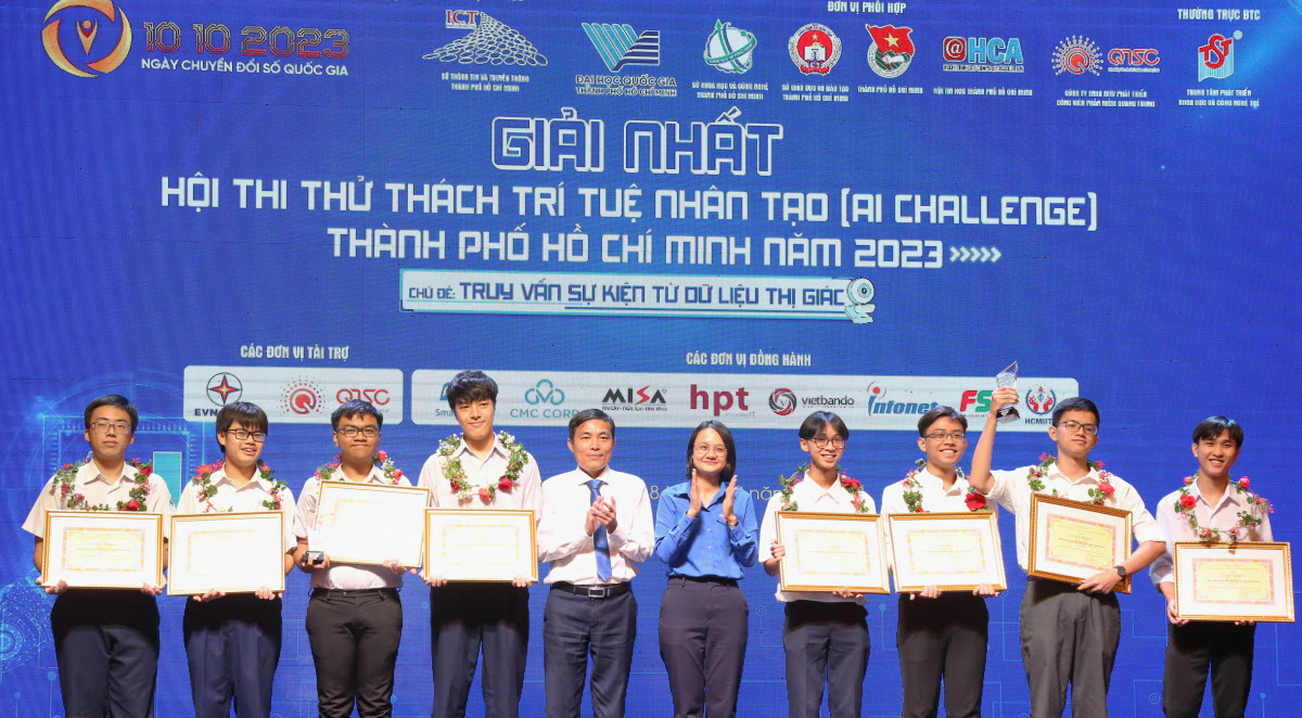 Sinh viên, học sinh ĐHQG-HCM vô địch AI Challenge 2023