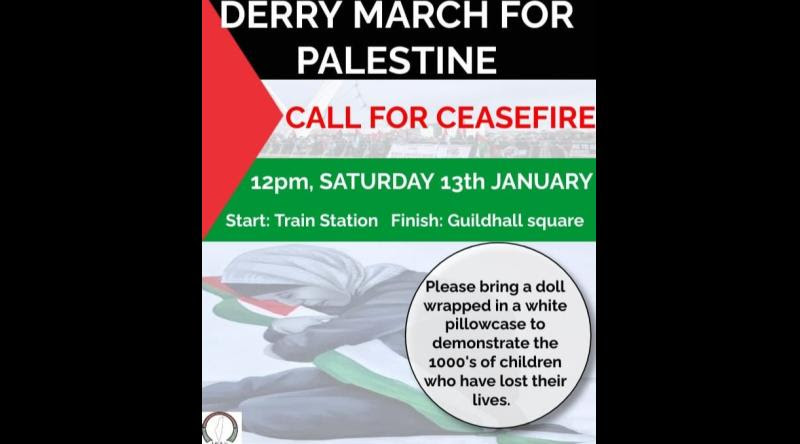 Derry to March for Gaza