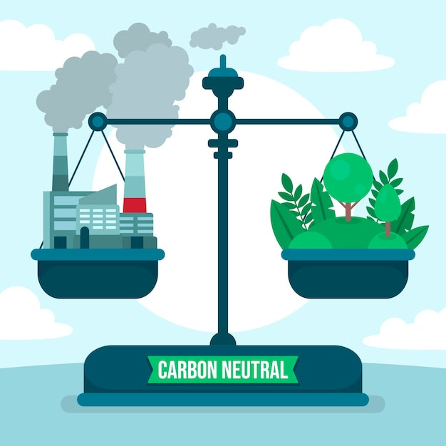 Flat design carbon neutral illustration