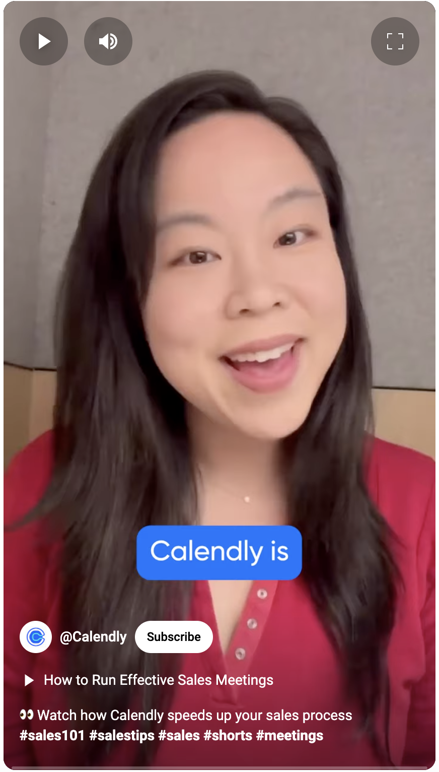 Screenshot of a post on youtube showing the day in the life of a Calendly user.